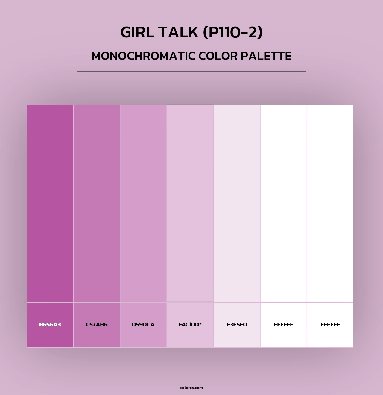 Girl Talk (P110-2) - Monochromatic Color Palette