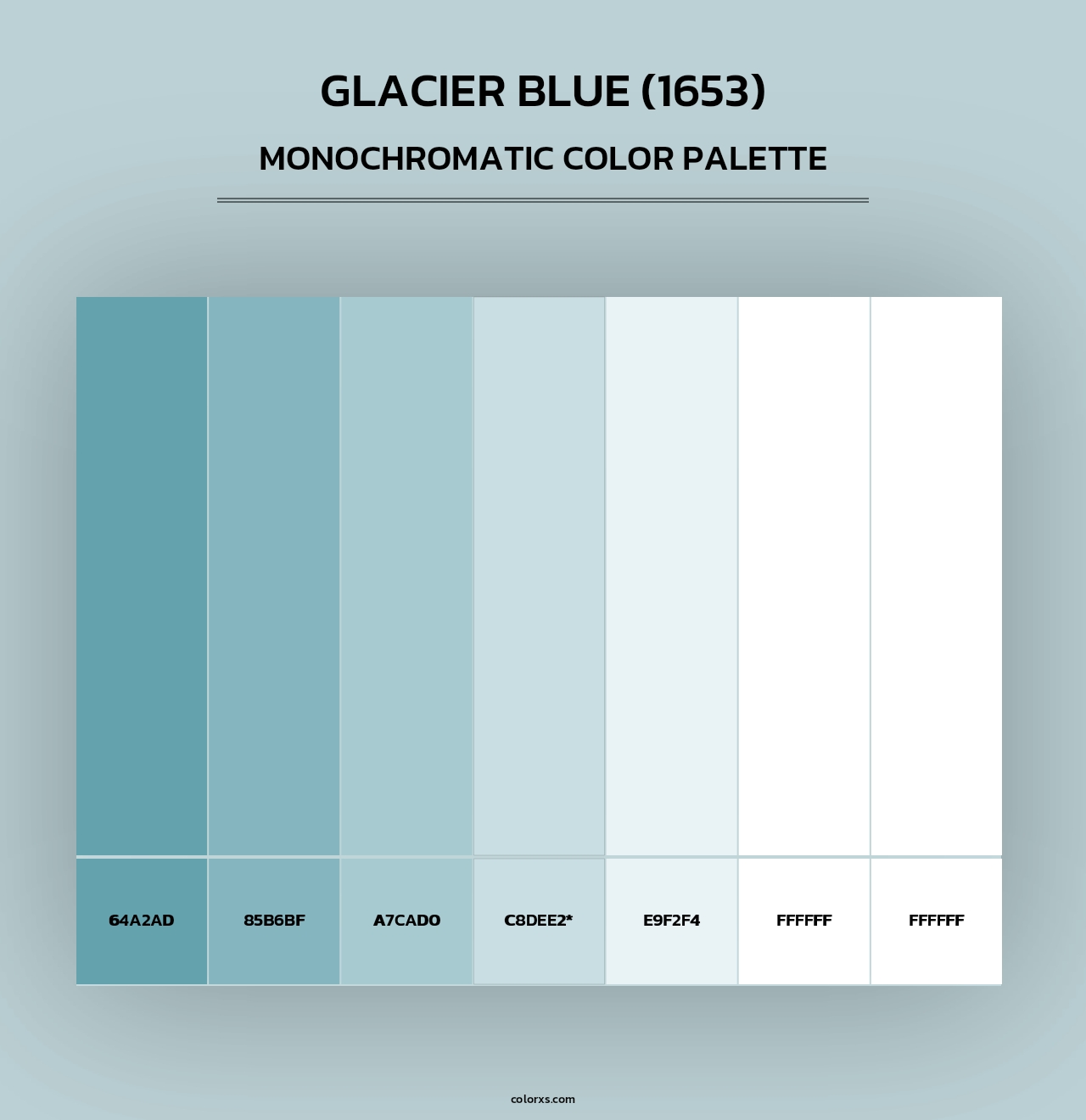 Glacier Blue (1653) - Monochromatic Color Palette