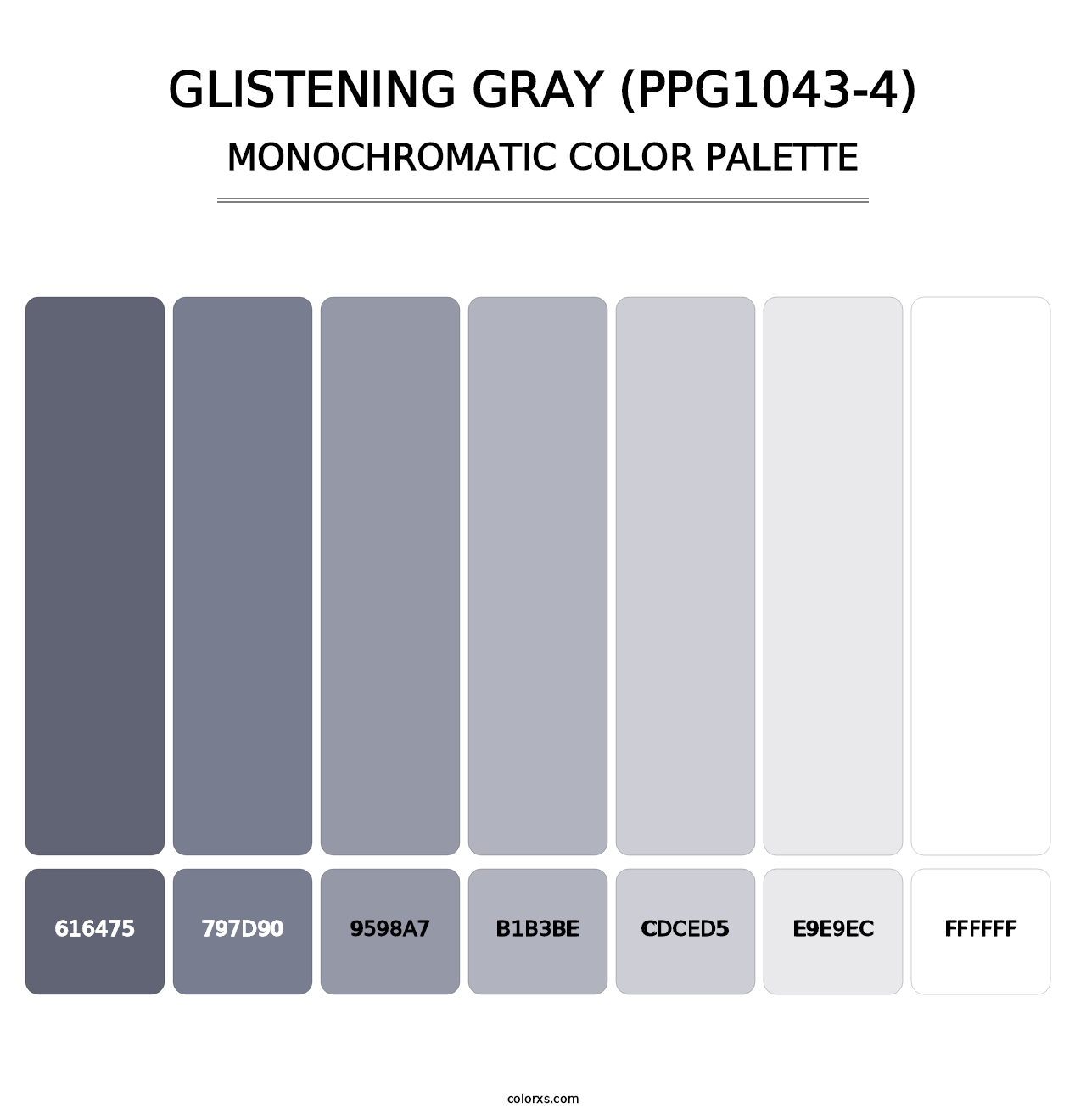 Glistening Gray (PPG1043-4) - Monochromatic Color Palette
