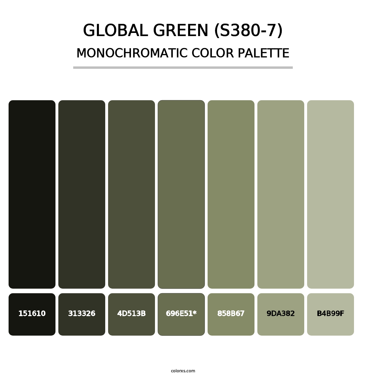 Global Green (S380-7) - Monochromatic Color Palette