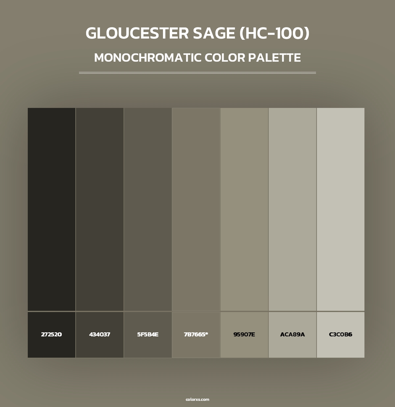 Gloucester Sage (HC-100) - Monochromatic Color Palette