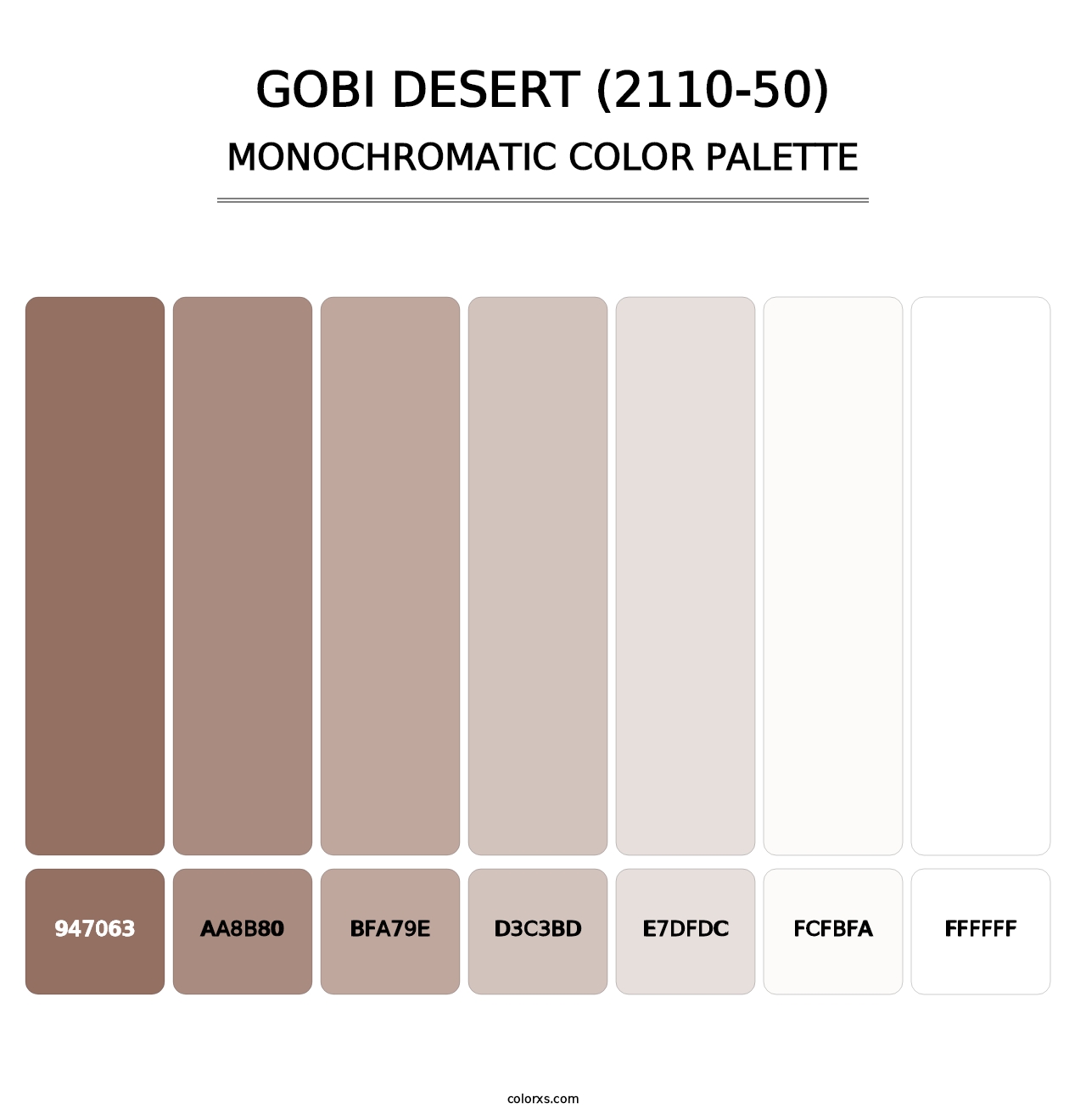 Gobi Desert (2110-50) - Monochromatic Color Palette