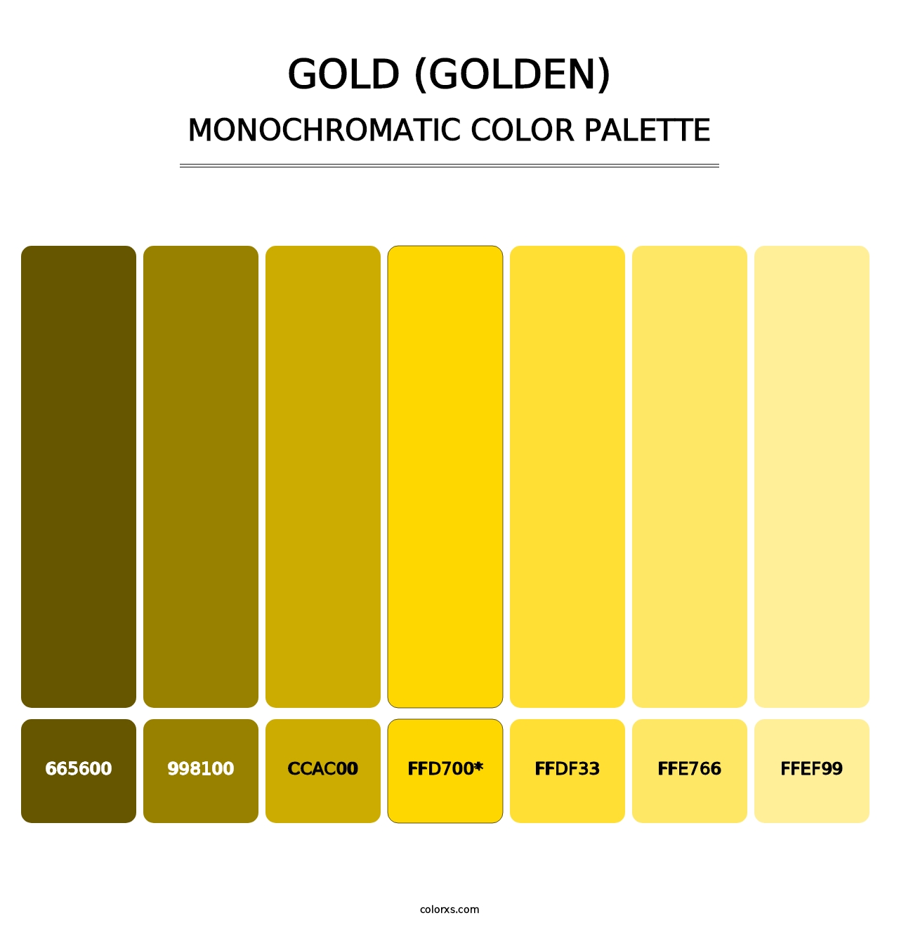 Gold (Golden) - Monochromatic Color Palette