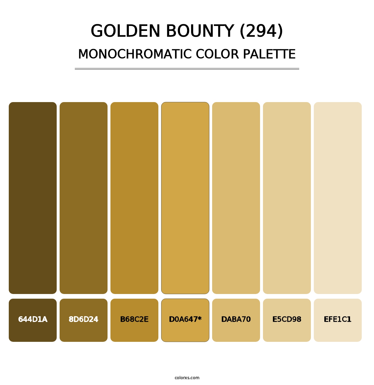 Golden Bounty (294) - Monochromatic Color Palette