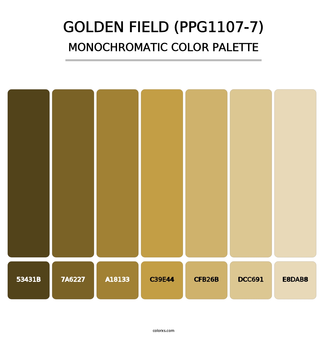 Golden Field (PPG1107-7) - Monochromatic Color Palette