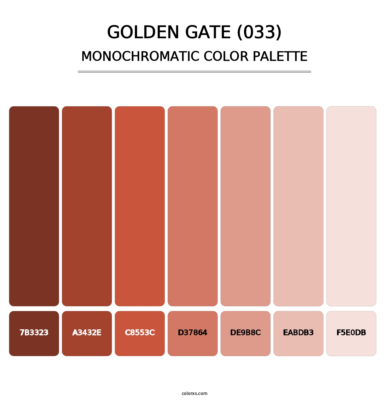 Golden Gate (033) - Monochromatic Color Palette