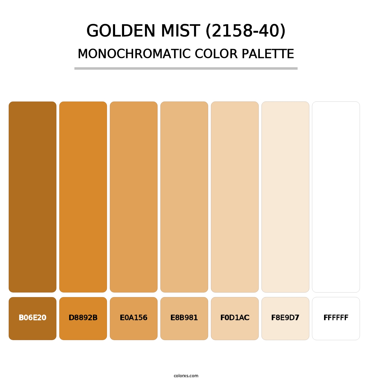 Golden Mist (2158-40) - Monochromatic Color Palette