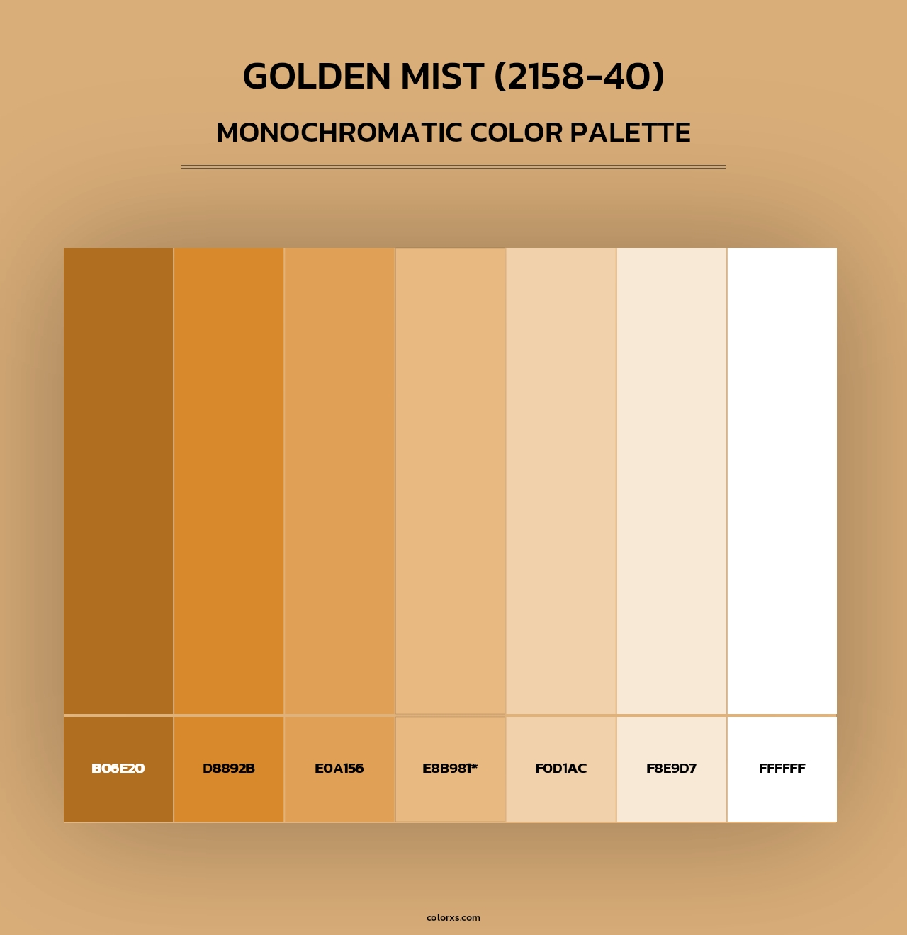 Golden Mist (2158-40) - Monochromatic Color Palette