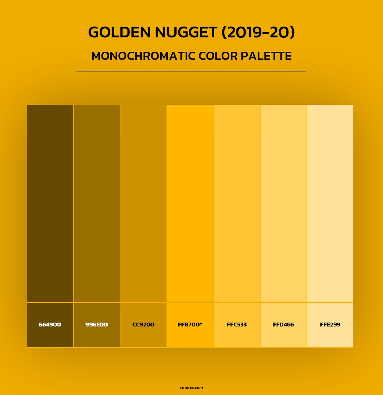 Golden Nugget (2019-20) - Monochromatic Color Palette