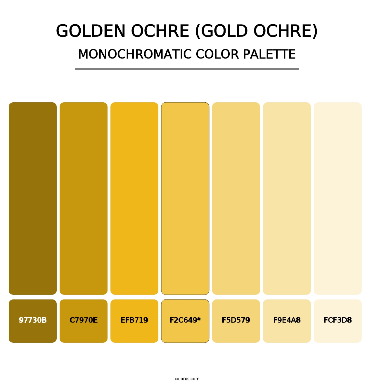 Golden Ochre (Gold Ochre) - Monochromatic Color Palette
