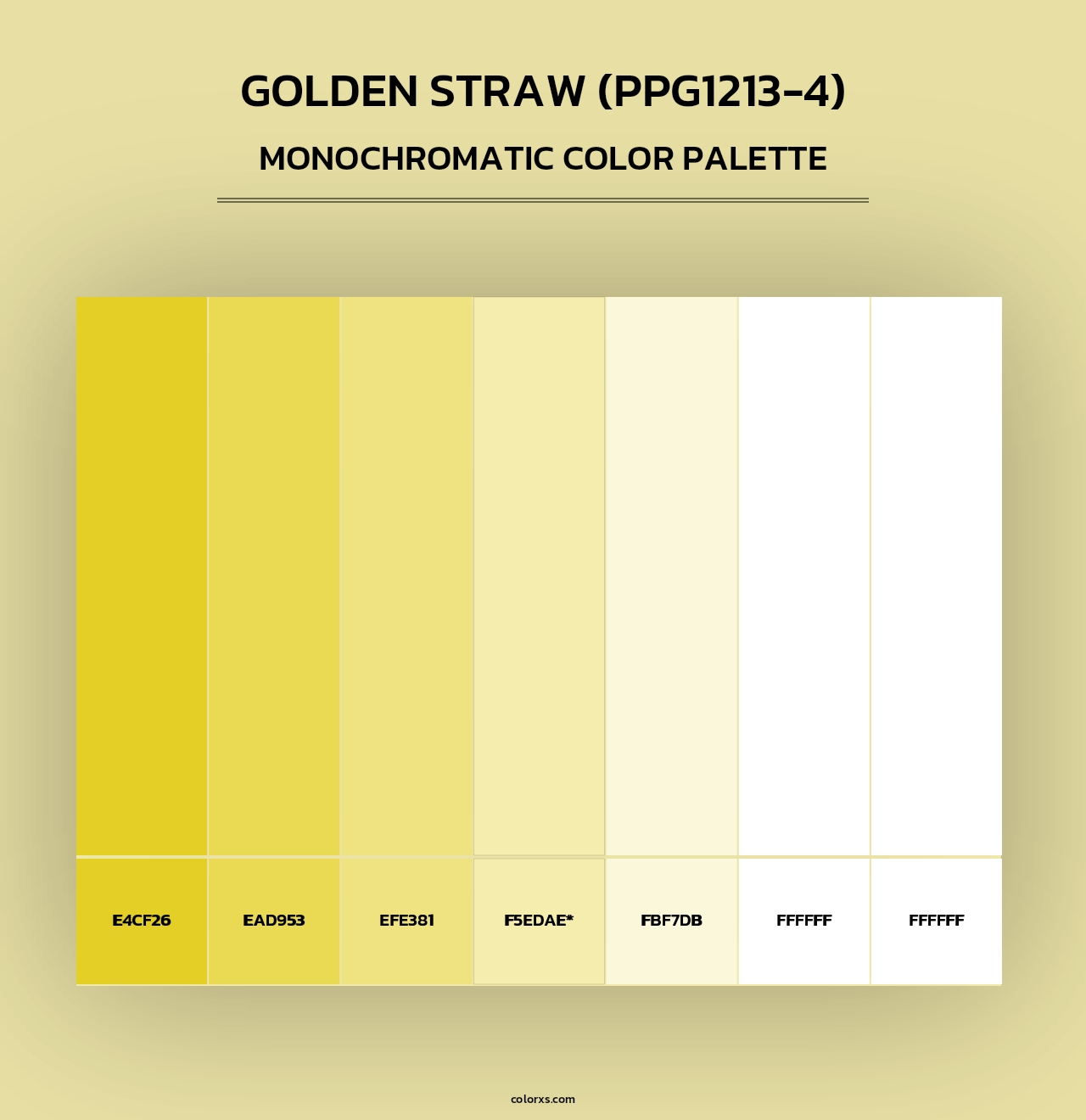 Golden Straw (PPG1213-4) - Monochromatic Color Palette