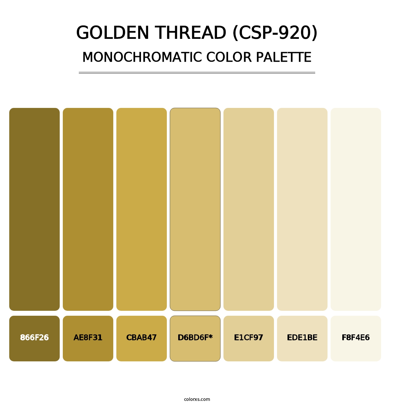 Golden Thread (CSP-920) - Monochromatic Color Palette