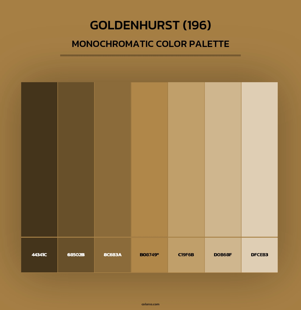 Goldenhurst (196) - Monochromatic Color Palette
