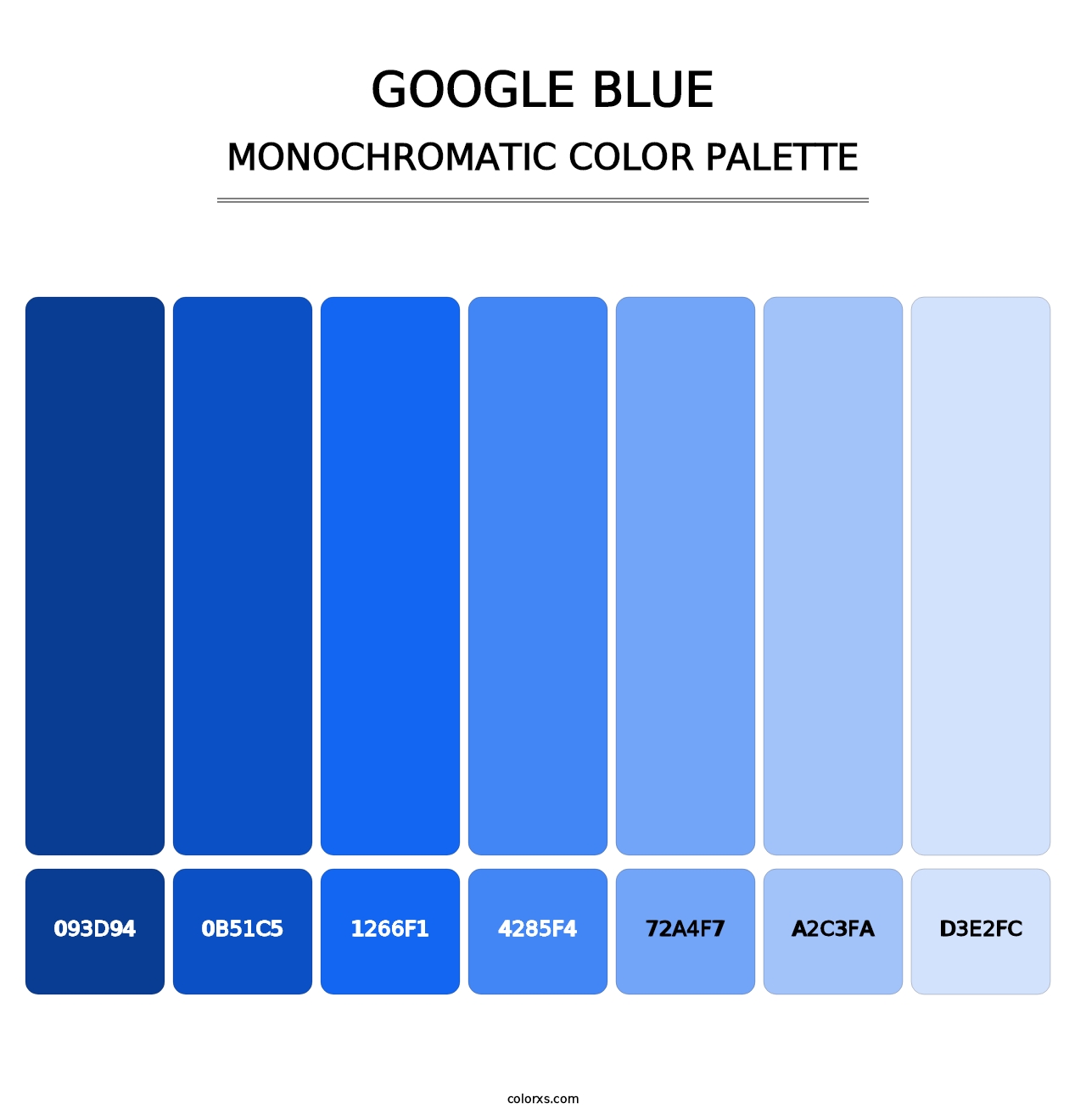 Google Blue - Monochromatic Color Palette