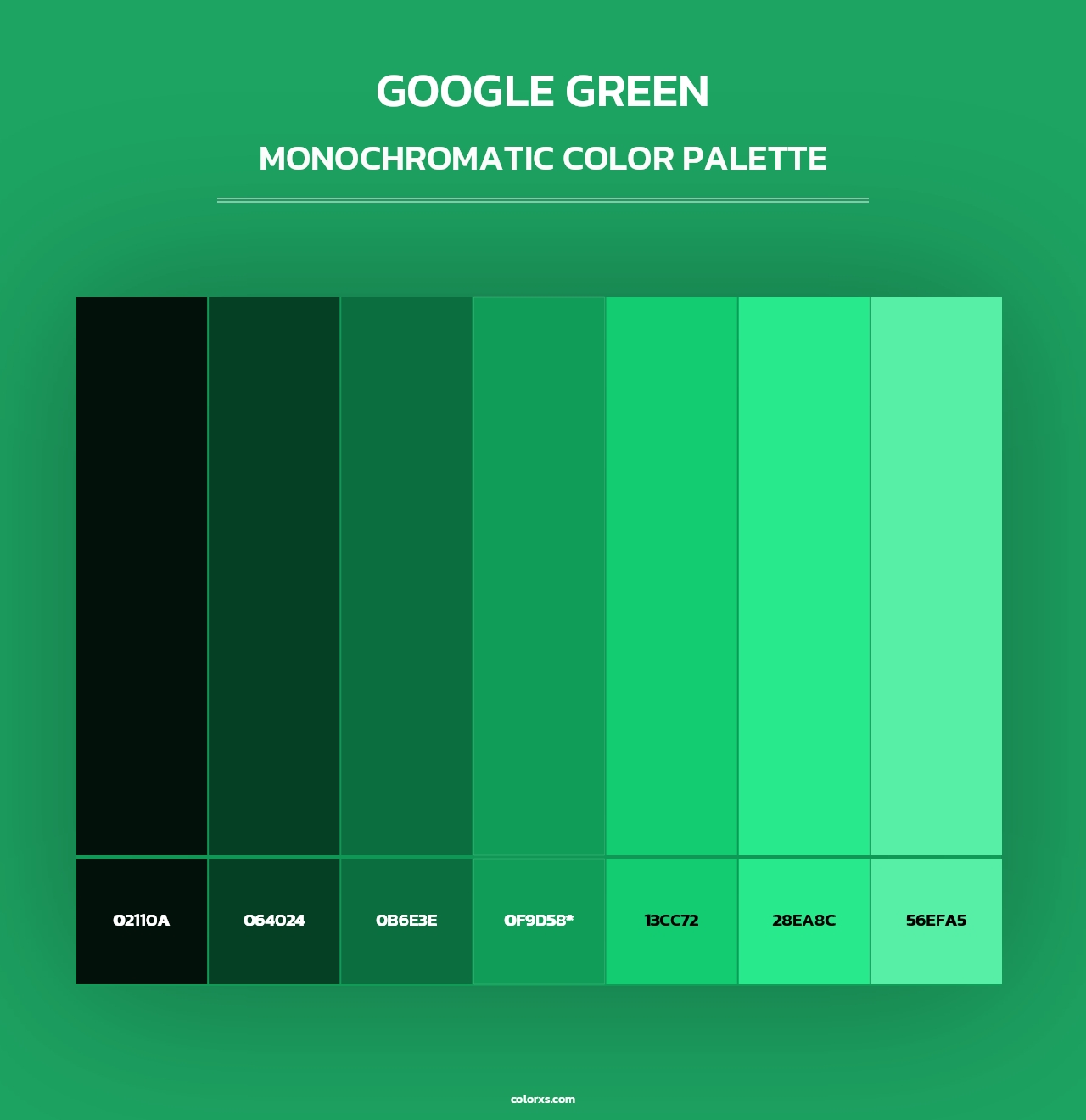 Google Green - Monochromatic Color Palette