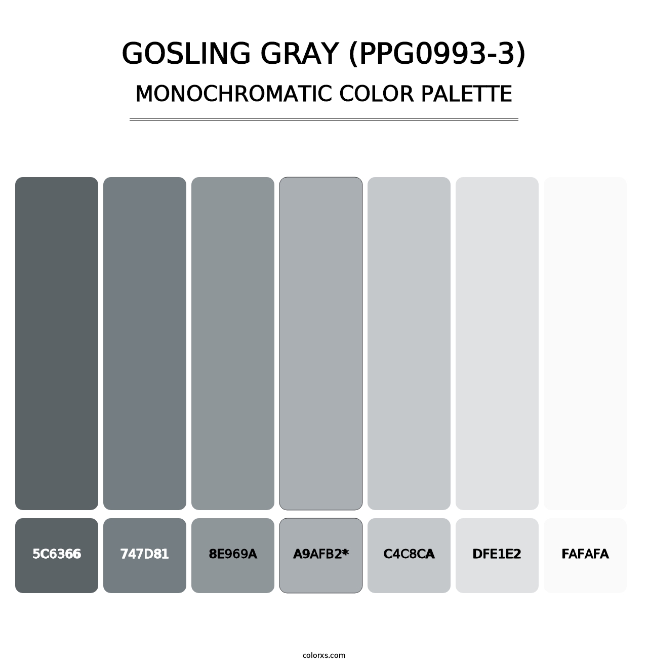 Gosling Gray (PPG0993-3) - Monochromatic Color Palette