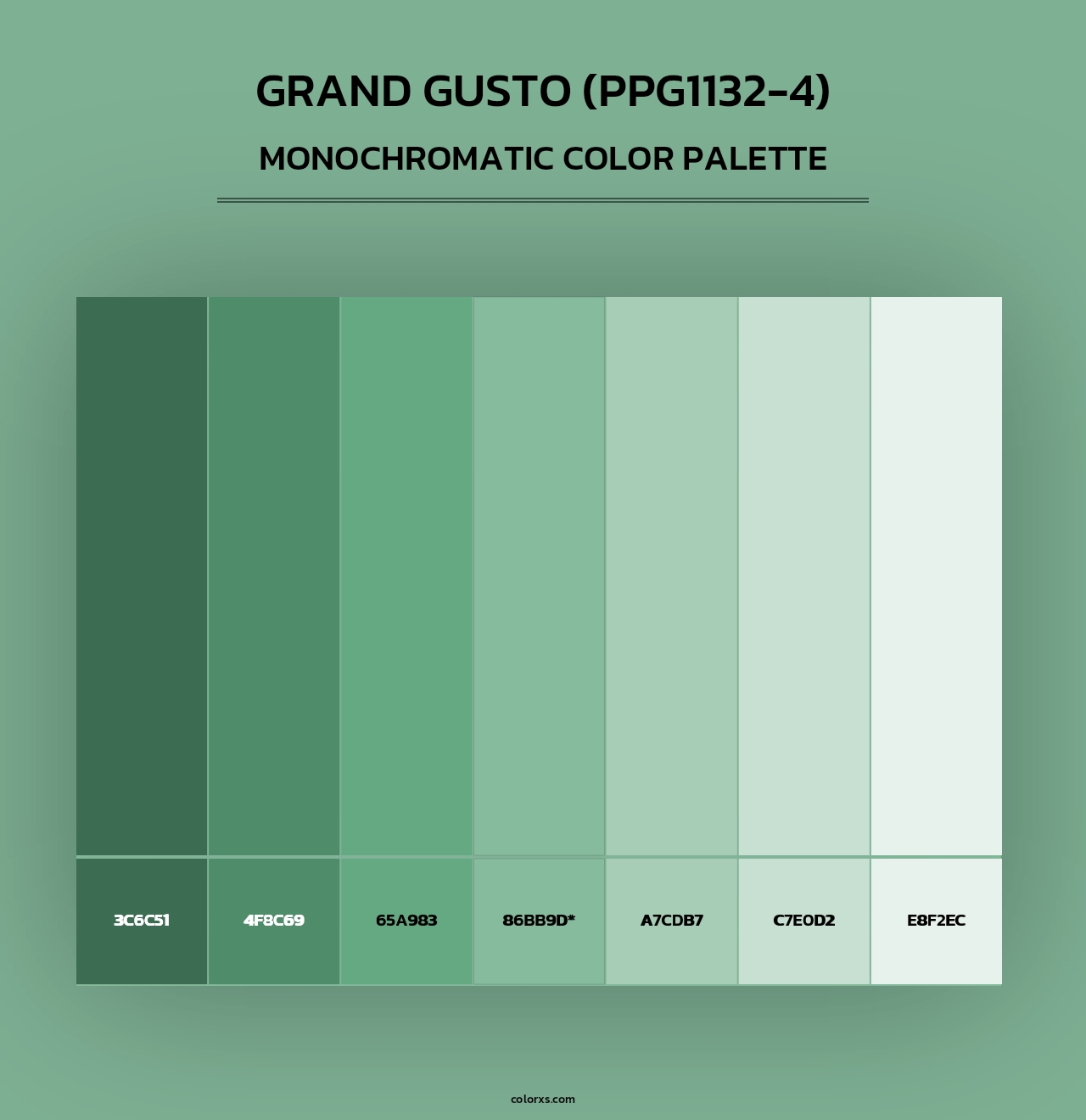 Grand Gusto (PPG1132-4) - Monochromatic Color Palette
