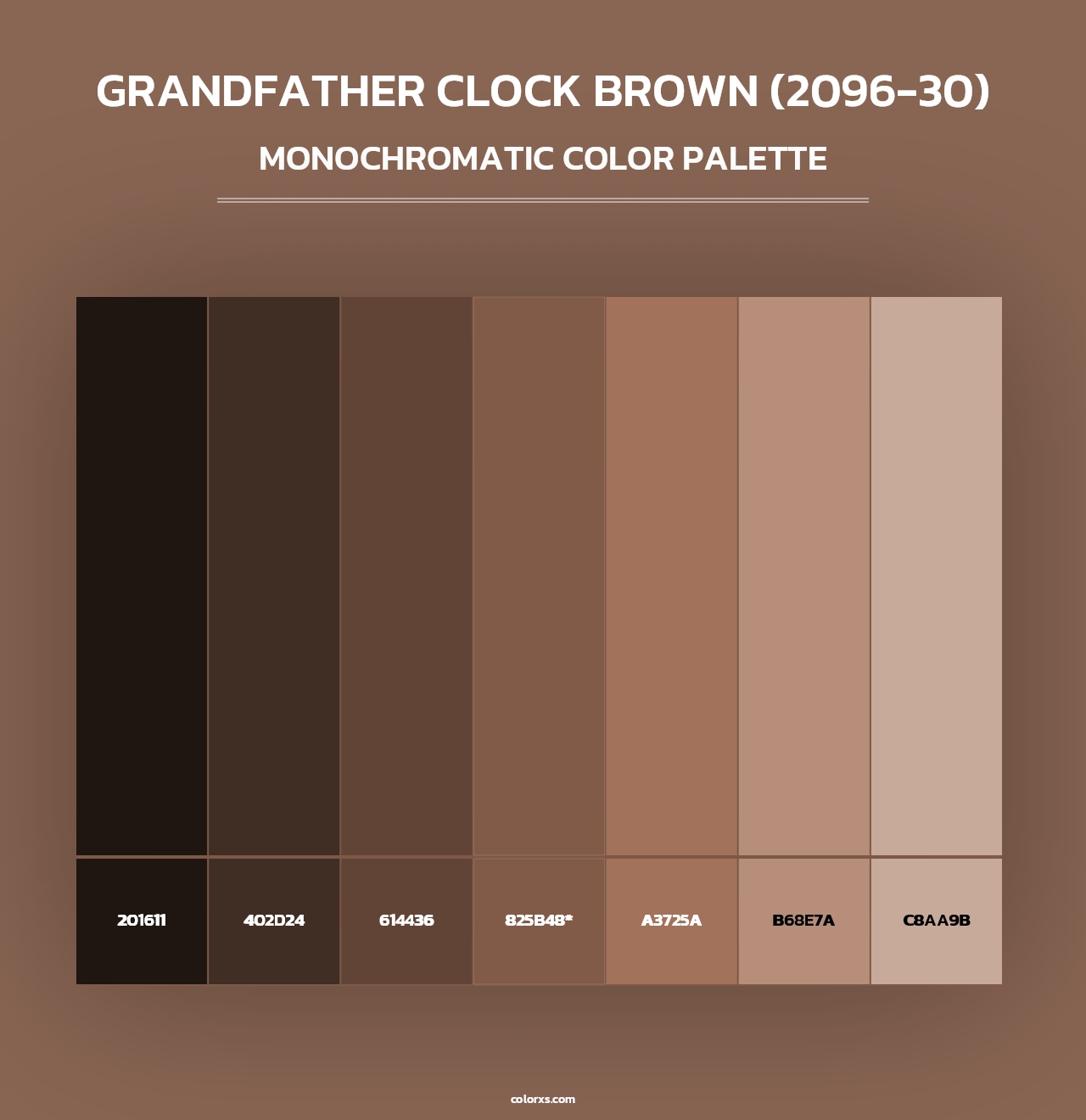Grandfather Clock Brown (2096-30) - Monochromatic Color Palette