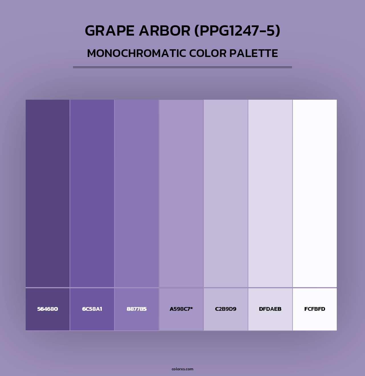 Grape Arbor (PPG1247-5) - Monochromatic Color Palette