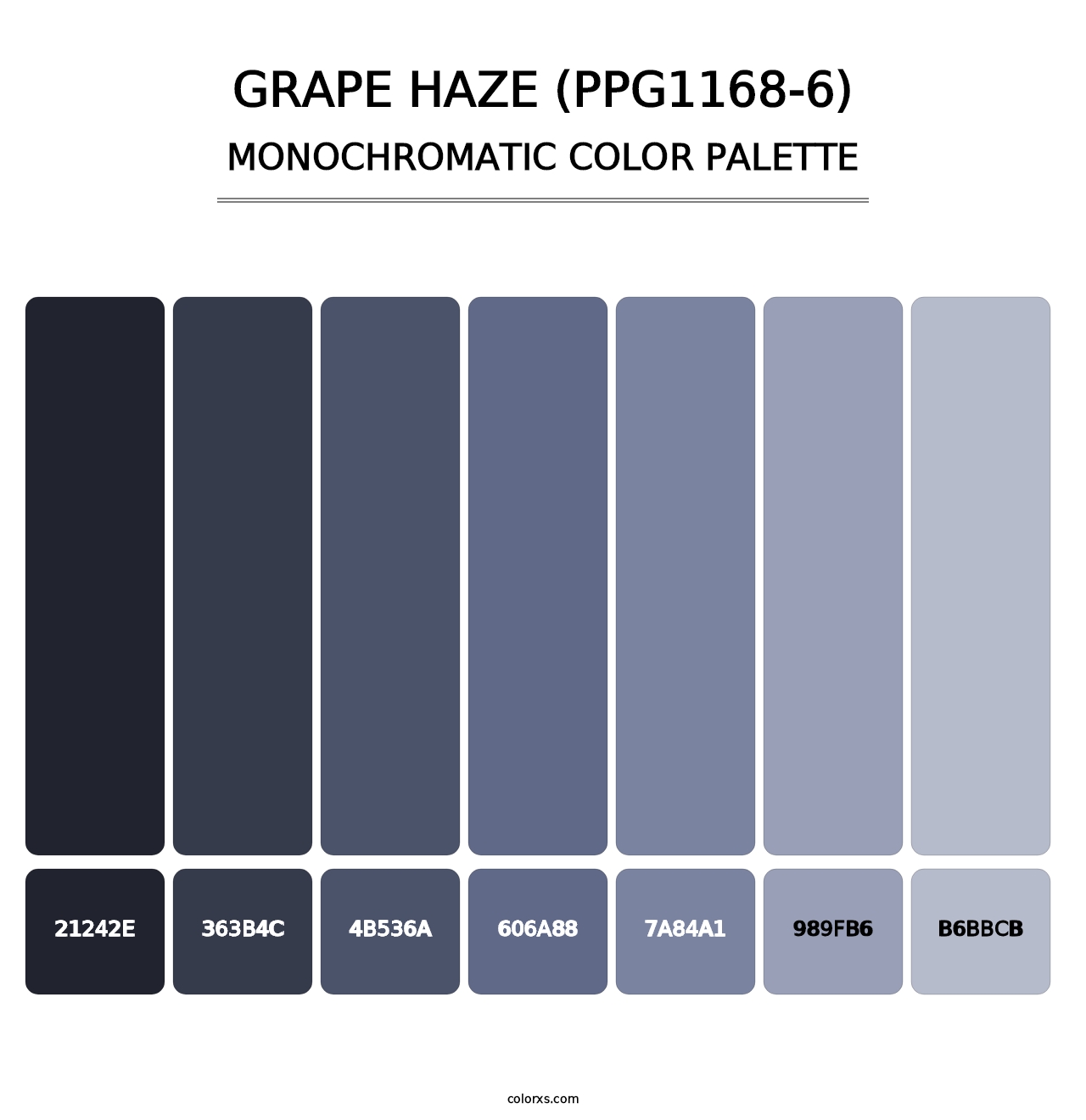 Grape Haze (PPG1168-6) - Monochromatic Color Palette