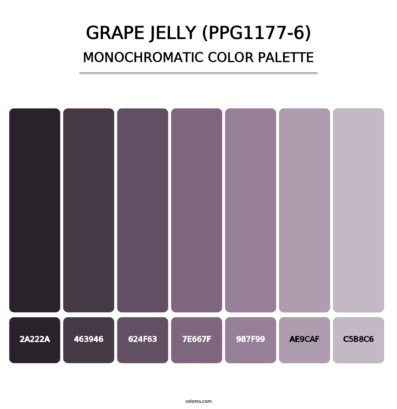 Grape Jelly (PPG1177-6) - Monochromatic Color Palette