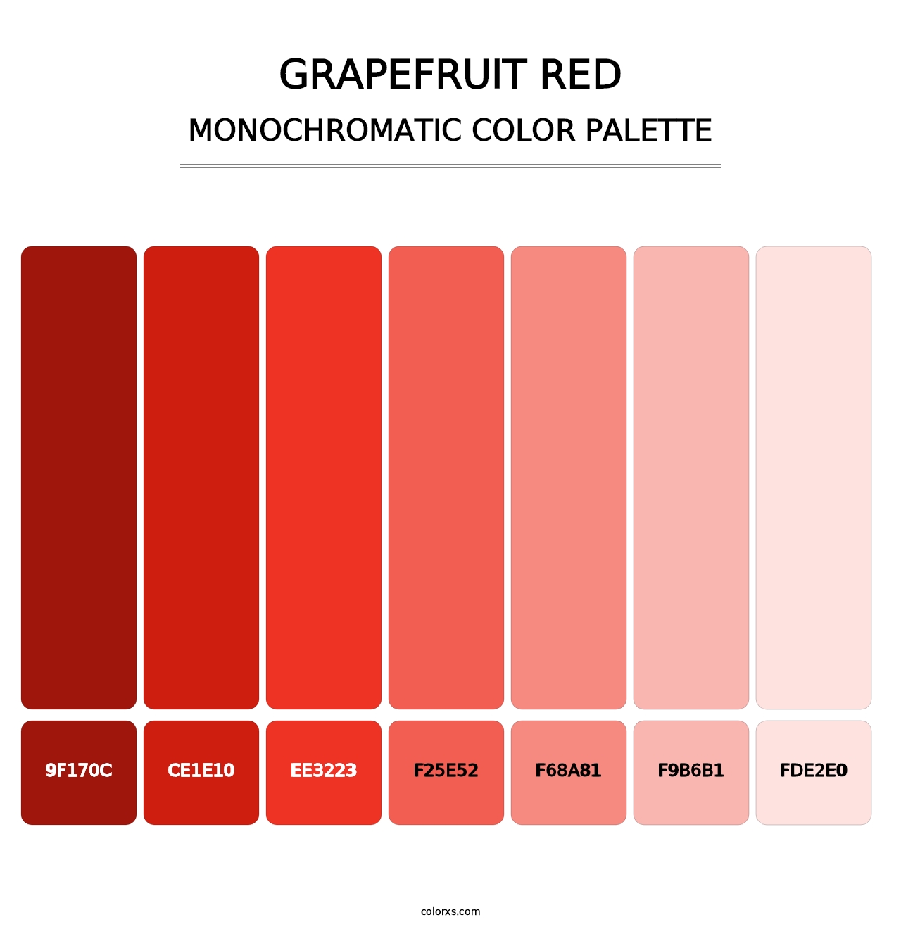 Grapefruit Red - Monochromatic Color Palette