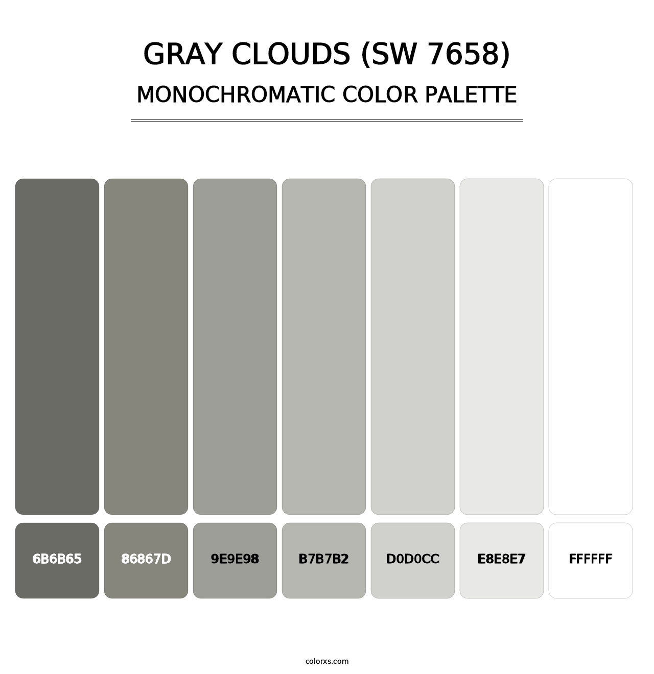 Gray Clouds (SW 7658) - Monochromatic Color Palette
