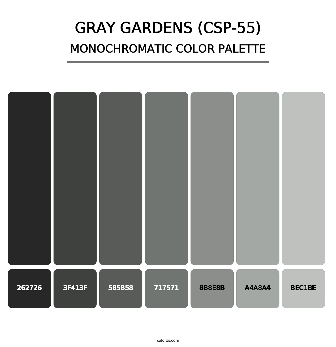 Gray Gardens (CSP-55) - Monochromatic Color Palette