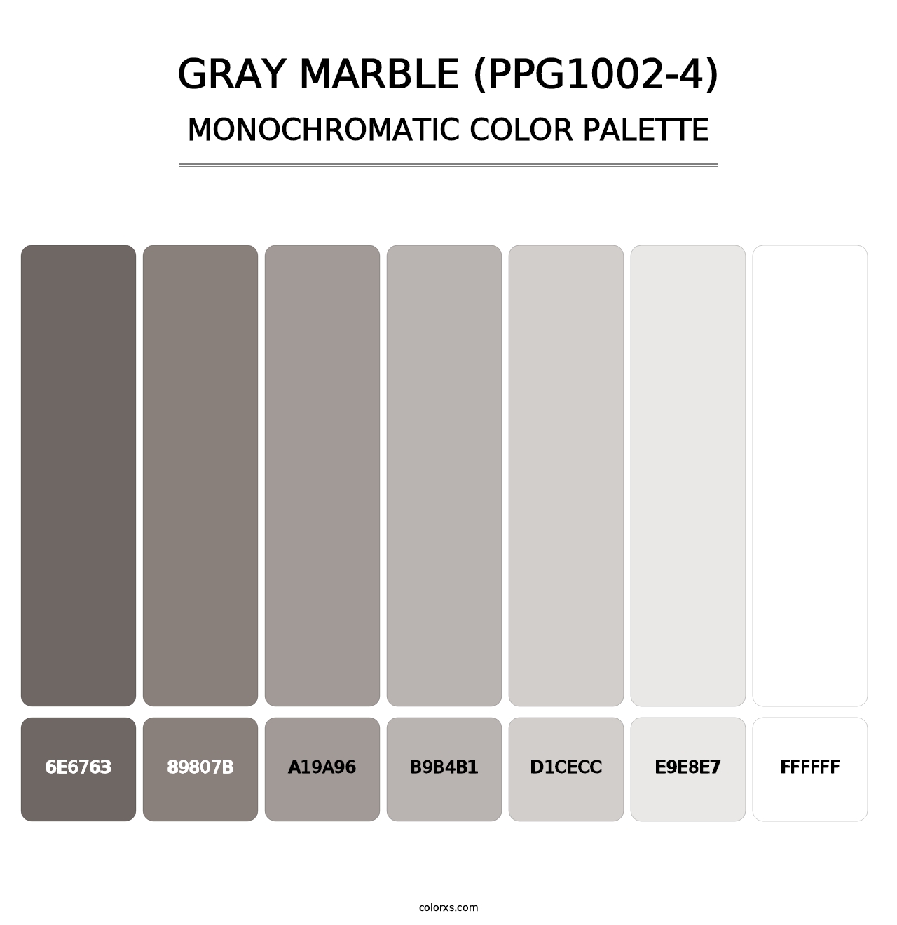Gray Marble (PPG1002-4) - Monochromatic Color Palette