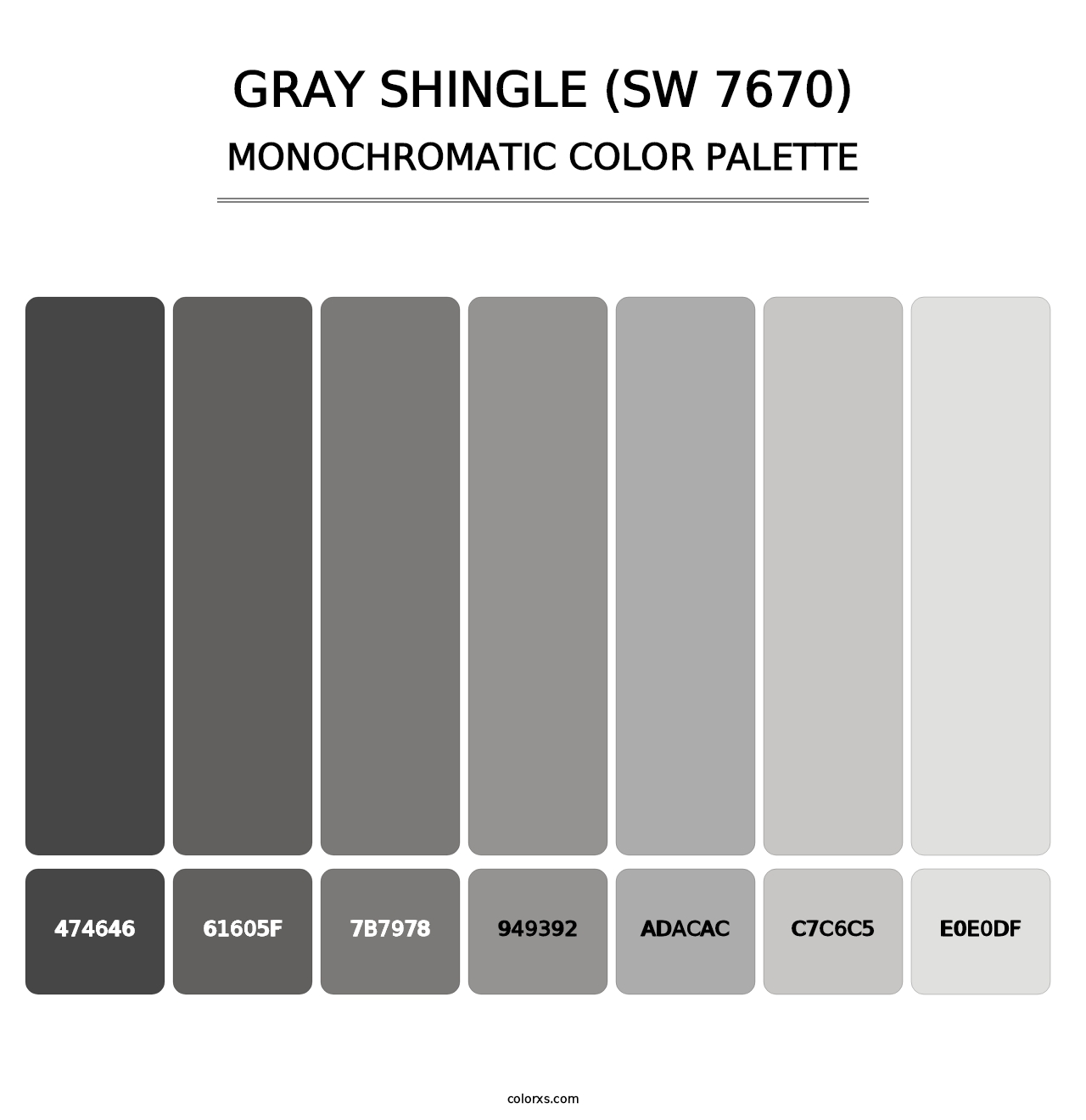 Gray Shingle (SW 7670) - Monochromatic Color Palette