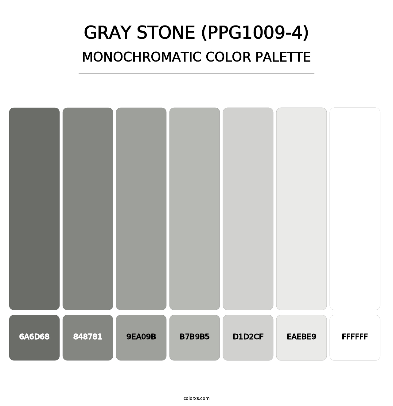 Gray Stone (PPG1009-4) - Monochromatic Color Palette