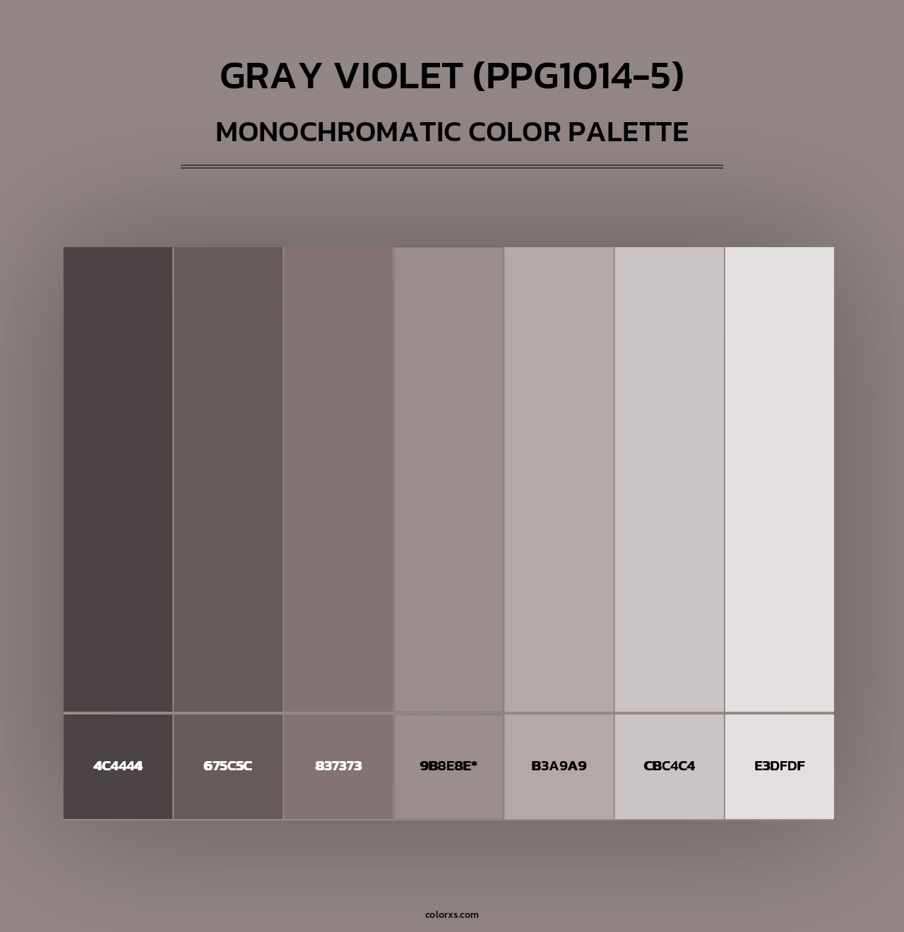 Gray Violet (PPG1014-5) - Monochromatic Color Palette
