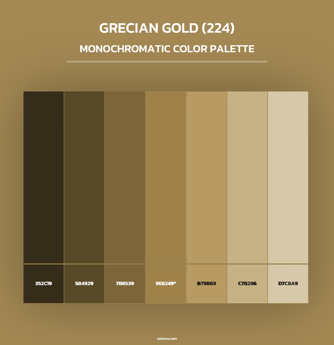 Grecian Gold (224) - Monochromatic Color Palette