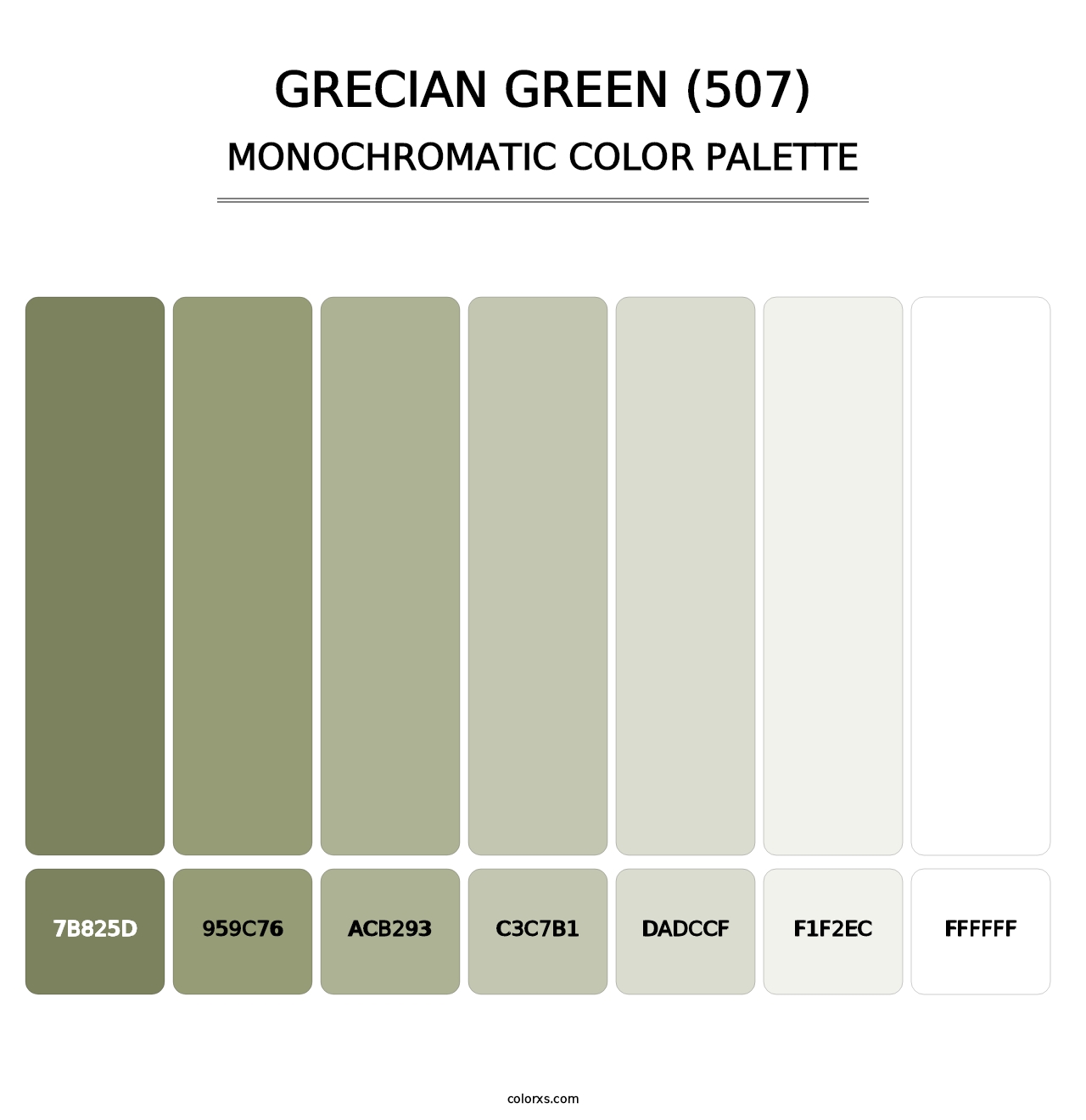 Grecian Green (507) - Monochromatic Color Palette