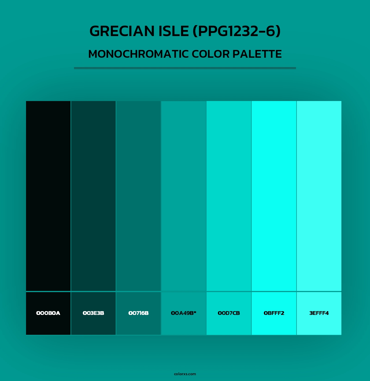 Grecian Isle (PPG1232-6) - Monochromatic Color Palette