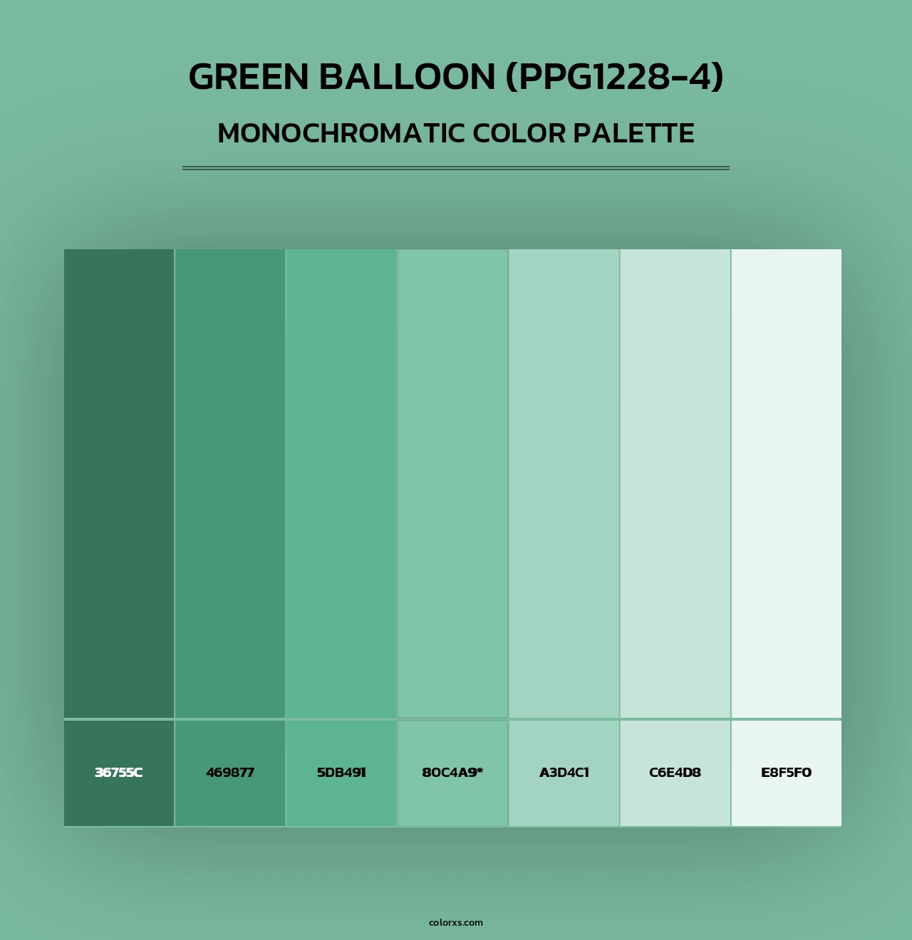 Green Balloon (PPG1228-4) - Monochromatic Color Palette