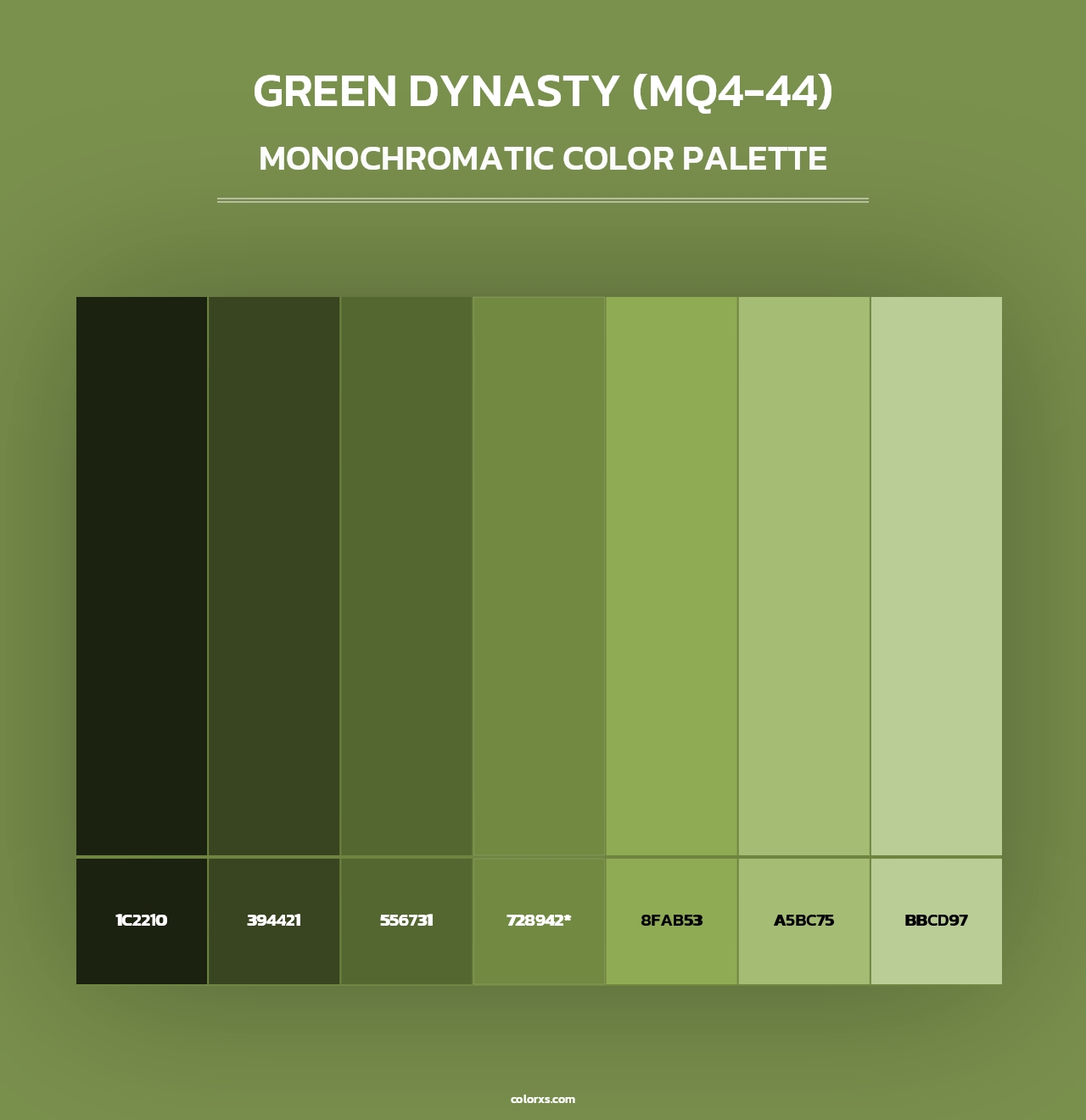 Green Dynasty (MQ4-44) - Monochromatic Color Palette