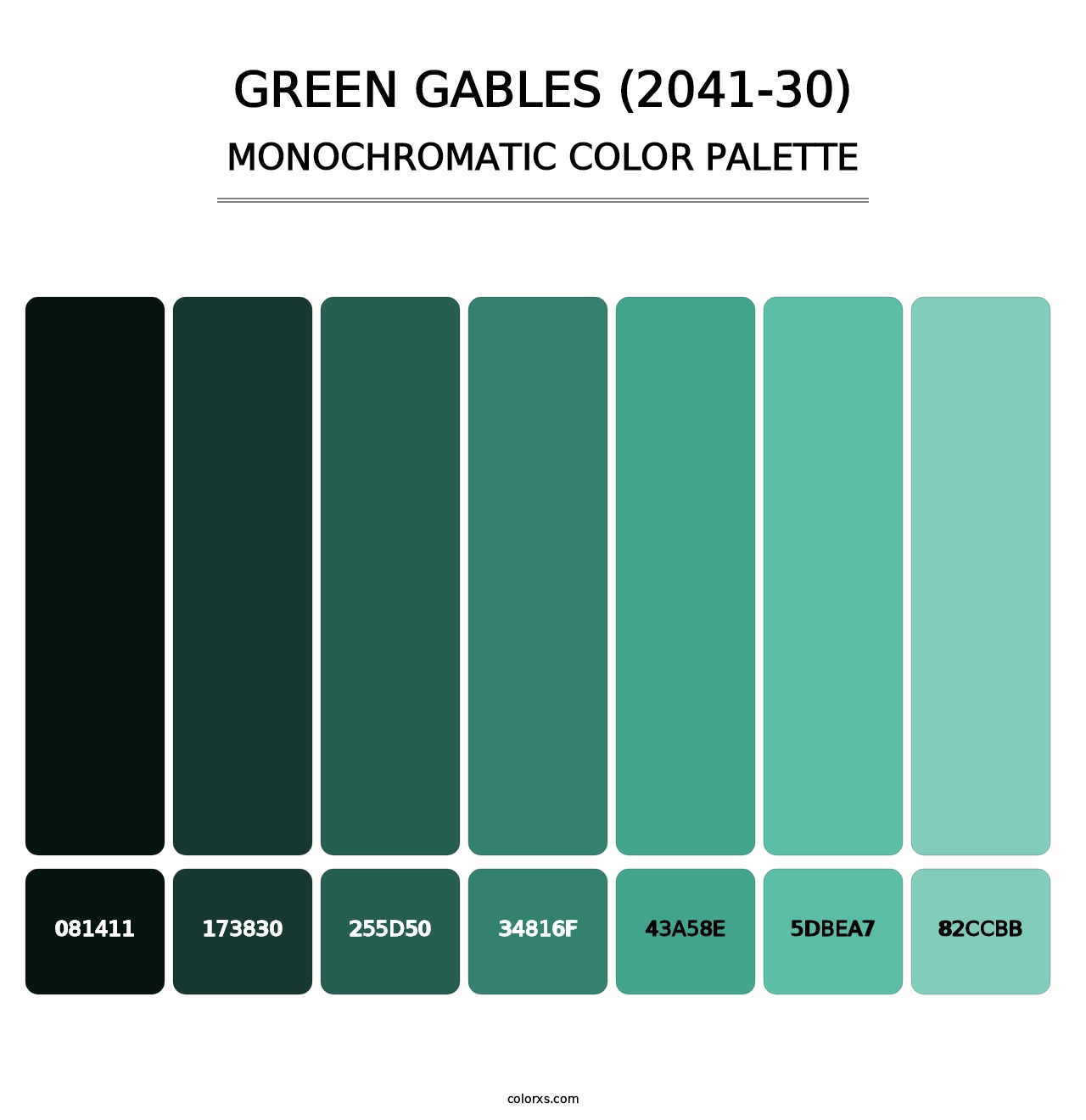Green Gables (2041-30) - Monochromatic Color Palette