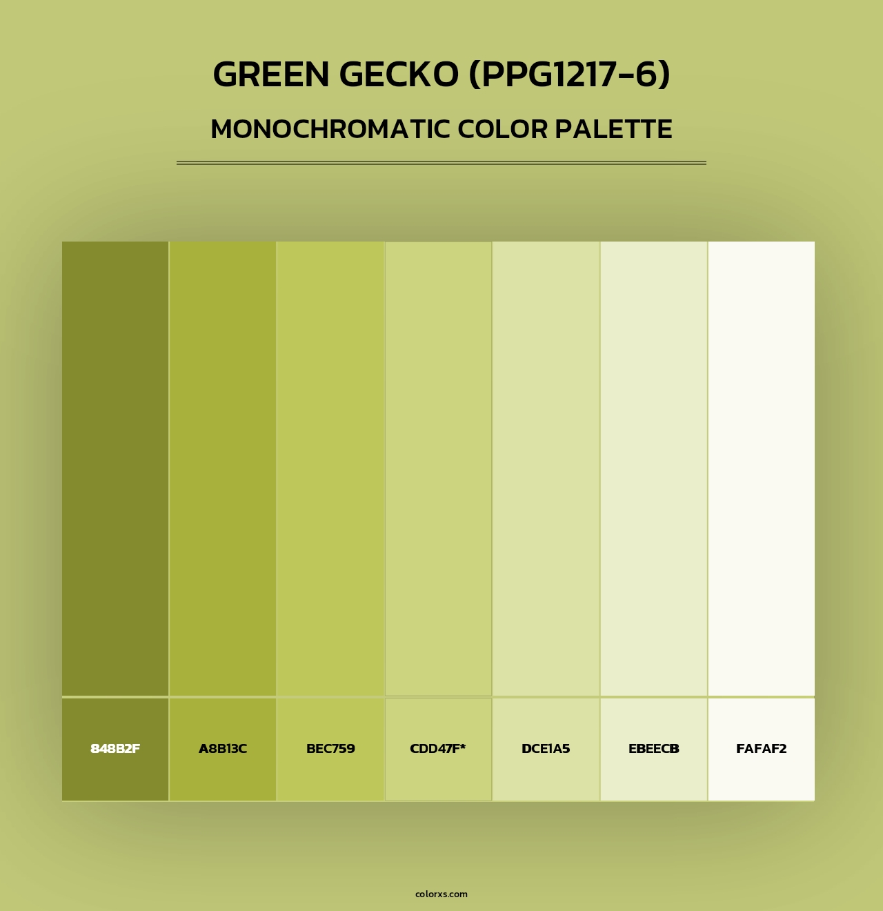 Green Gecko (PPG1217-6) - Monochromatic Color Palette