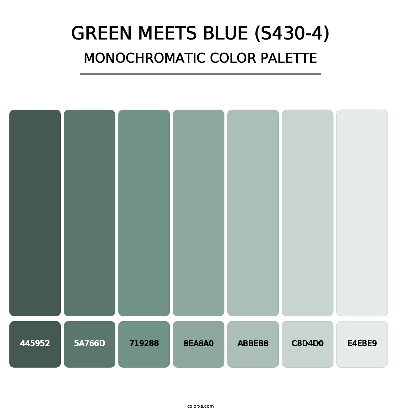Green Meets Blue (S430-4) - Monochromatic Color Palette