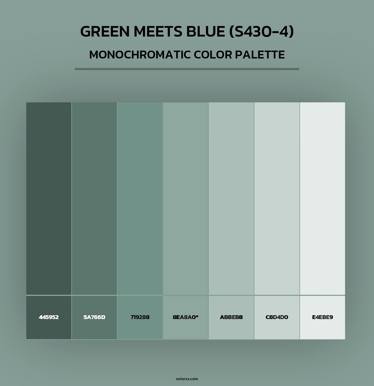 Green Meets Blue (S430-4) - Monochromatic Color Palette