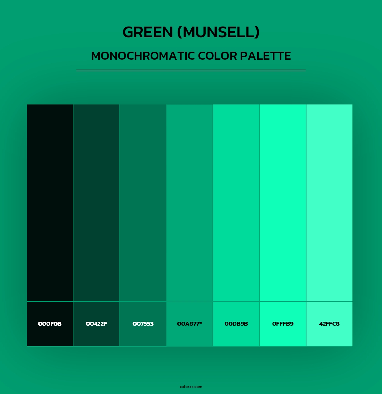 Green (Munsell) - Monochromatic Color Palette