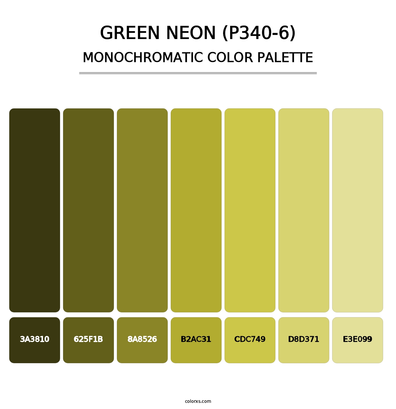 Green Neon (P340-6) - Monochromatic Color Palette
