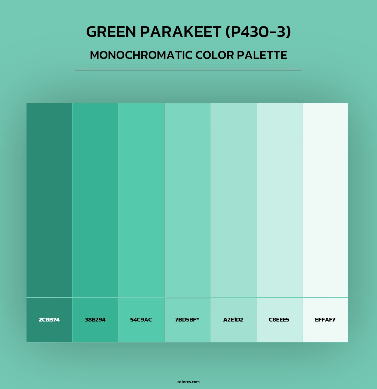 Green Parakeet (P430-3) - Monochromatic Color Palette