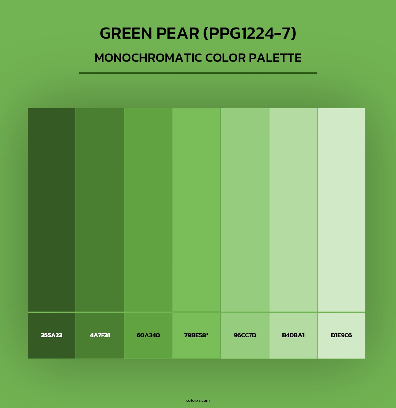 Green Pear (PPG1224-7) - Monochromatic Color Palette