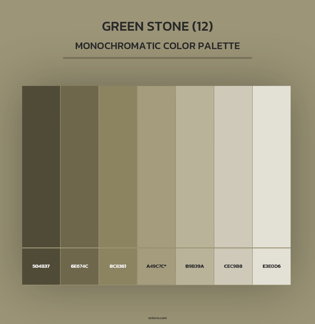 Green Stone (12) - Monochromatic Color Palette