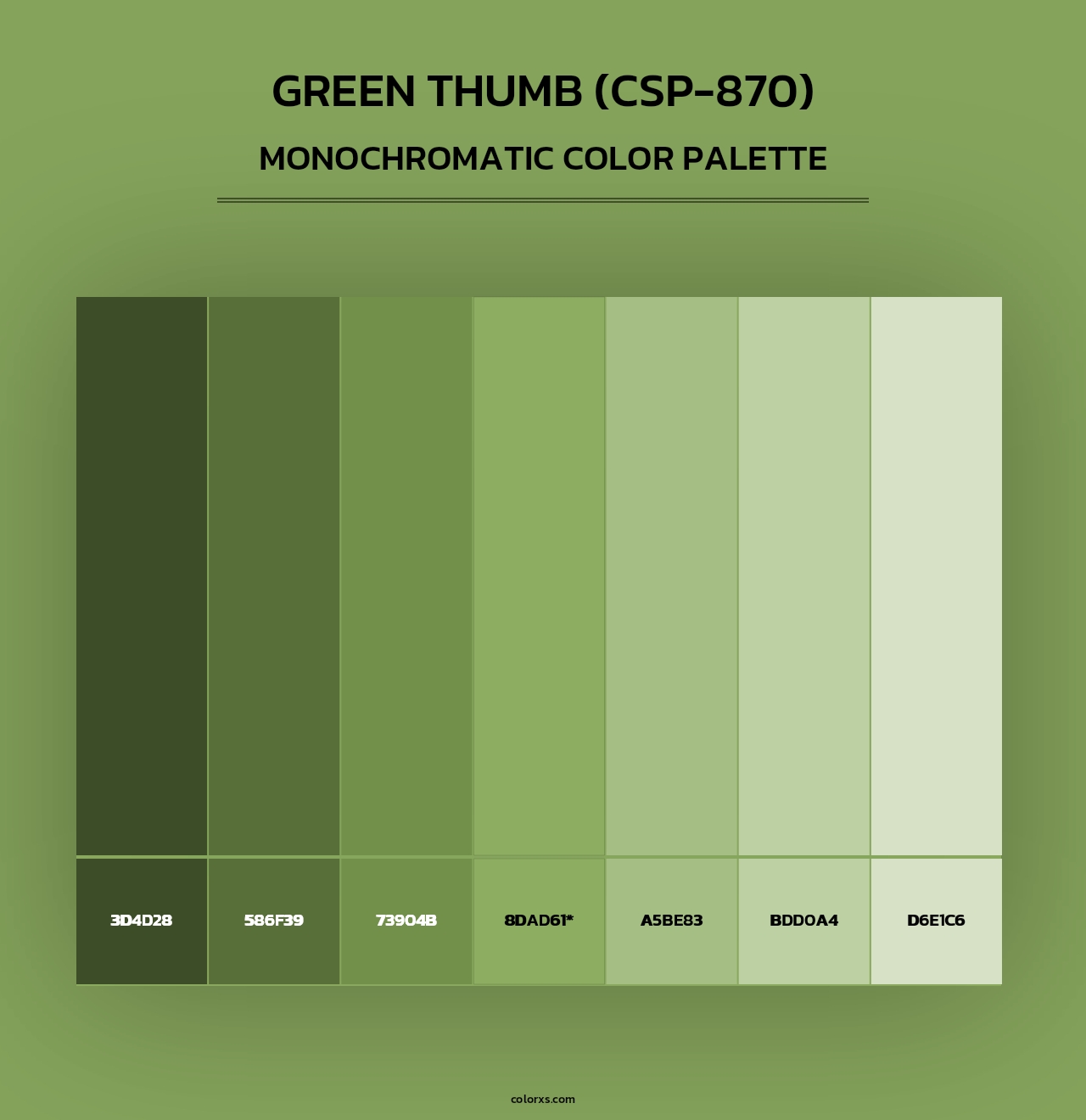 Green Thumb (CSP-870) - Monochromatic Color Palette