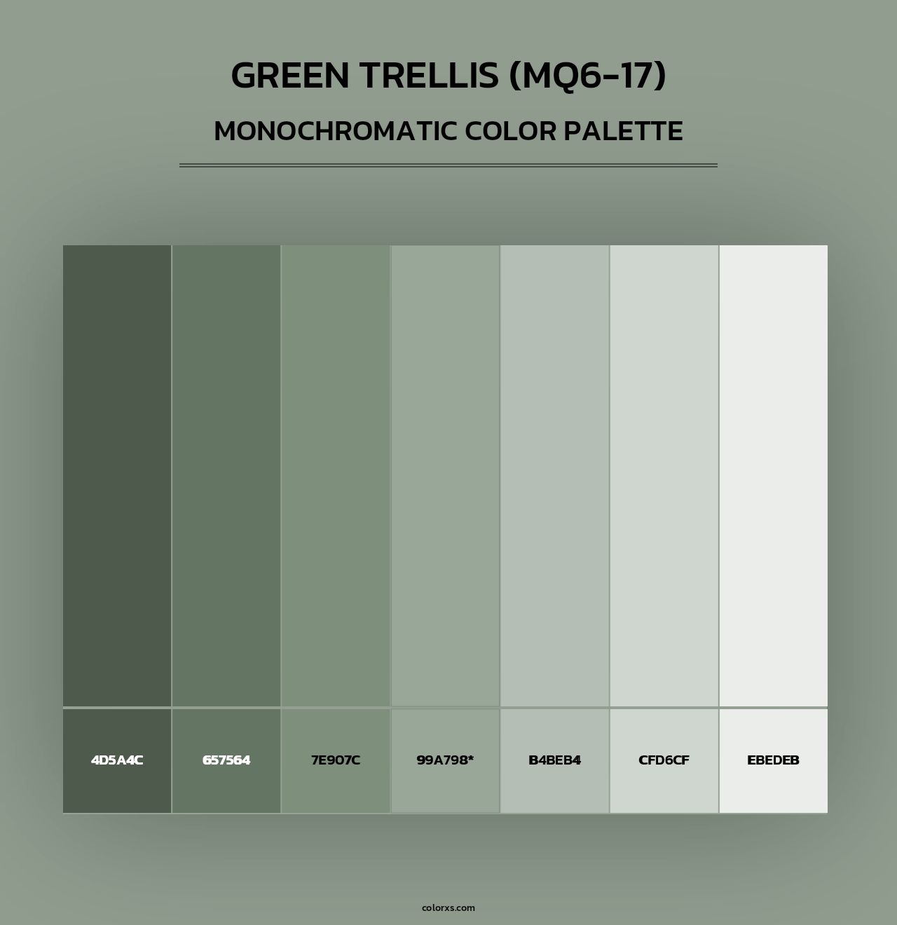Green Trellis (MQ6-17) - Monochromatic Color Palette