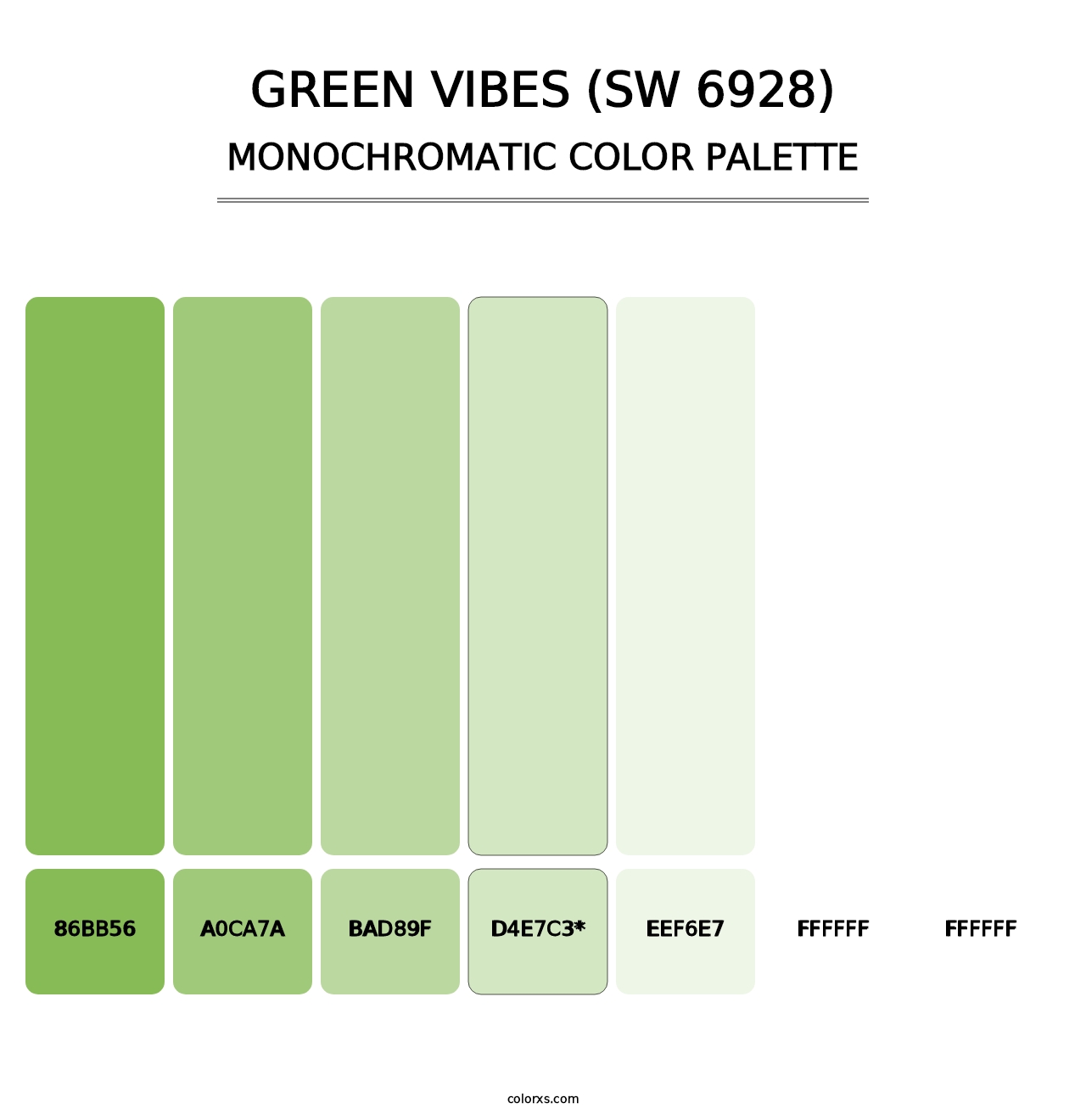 Green Vibes (SW 6928) - Monochromatic Color Palette
