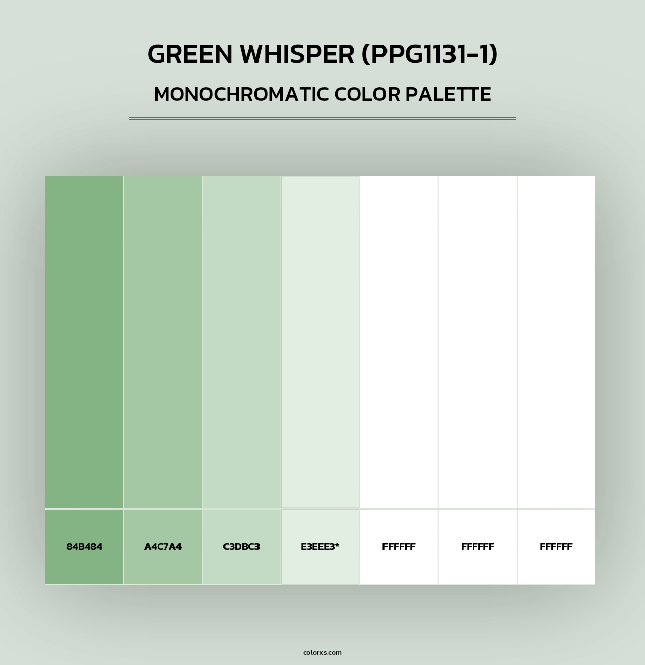 Green Whisper (PPG1131-1) - Monochromatic Color Palette